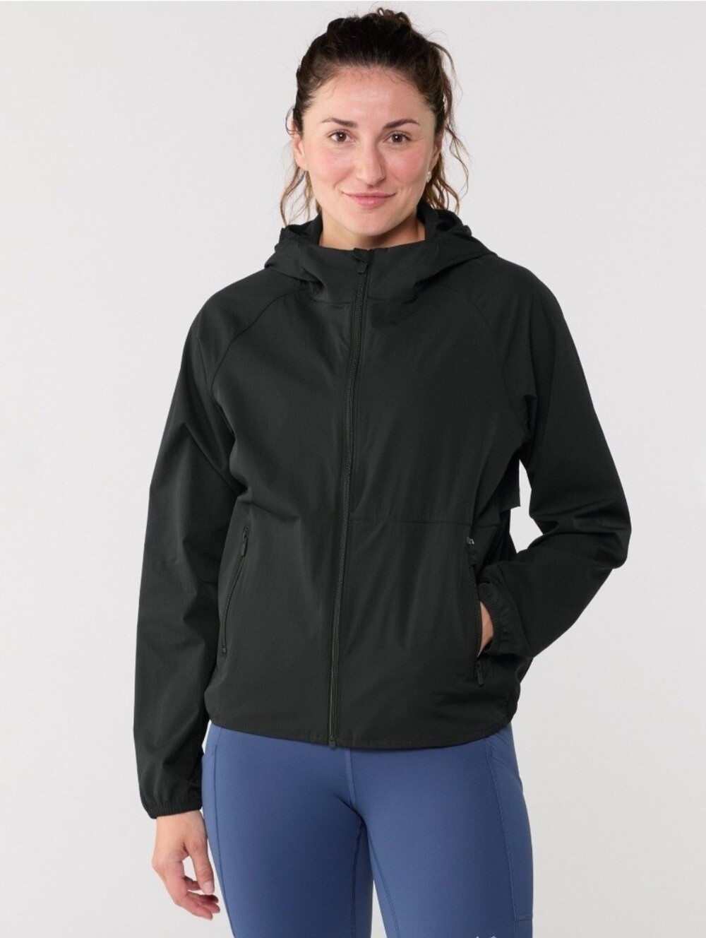Vuori Women Black Hooded Windbreaker Jacket